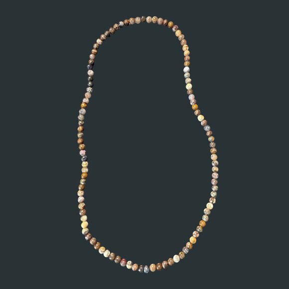 Bracelet Necklace small beaded gemstone agate Picasso Jasper 6MM gem jewelry NEW - Picture 5 of 9